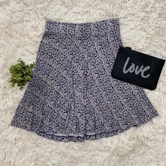 Loft Pull On Circle Skirt 💗 Purple & Ivory - Picture 5 of 12